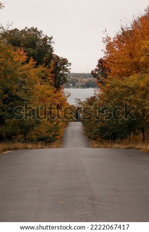 A smooth road guiding you’re way towards the calm waters of the lake that lies ahead.