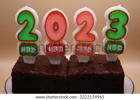 2023 new year birthday candles on a white background