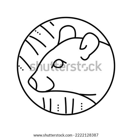 rat chinese horoscope animal line icon vector. rat chinese horoscope animal sign. isolated contour symbol black illustration