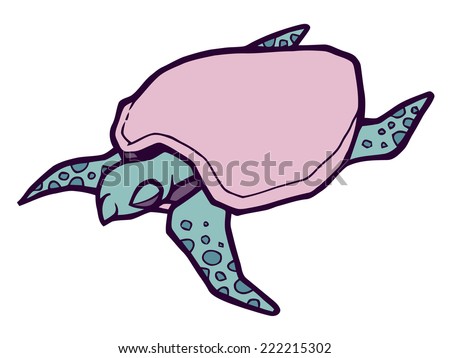sea turtle - stylized vector illustration