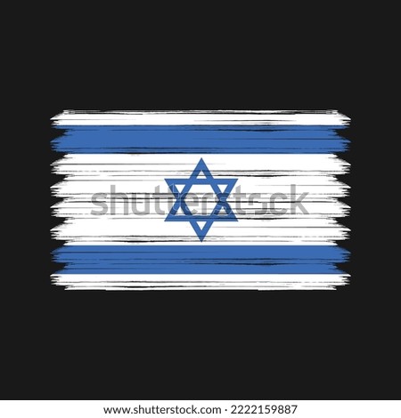 Israel Flag Brush Strokes Painted