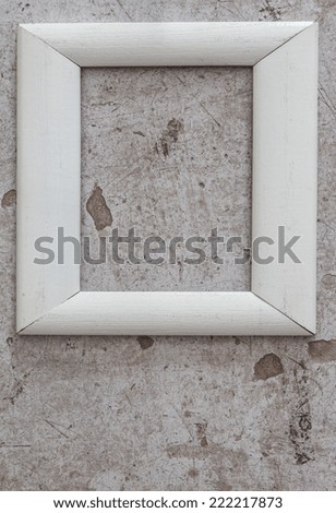 White Wooden Frame On Old Wall Background