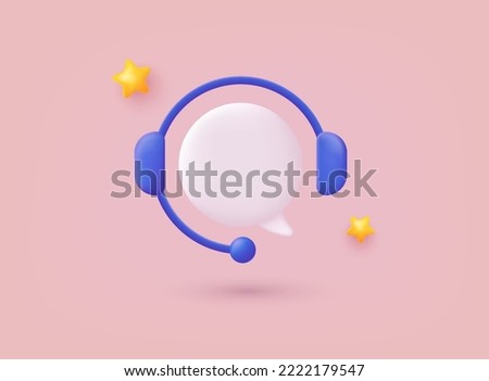 Call center, online customer support. Contact Us Customer Service For Personal Assistant Service, Person Advisor and Social Media Network. 3D Web Vector Illustrations. Royalty-Free Stock Photo #2222179547