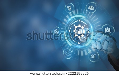 Using automation to increase productivity. Industrial management in efficiency and efficient process with robotic process automation (RPA). Digital and business transformation, fastest-growing concept Royalty-Free Stock Photo #2222188325