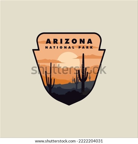 emblem vector of arizona national park logo illustration template graphic design. sign or symbol united states tourism sticker patch for travel company