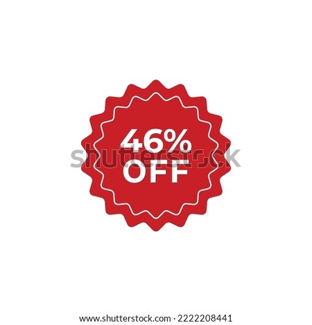 46% off sale label symbol promotion flat icon, Sale tag vector badge template, clearance sale sticker emblem, bargain sale red sign modern design isolated on white background