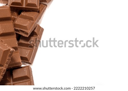 Crushed and stacked chocolate with copyspace for text and words. and PowerPoint slide presentation 