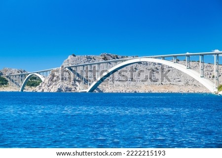 Island of Krk bridge in Croatia Royalty-Free Stock Photo #2222215193