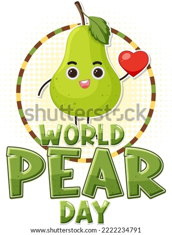 World pear day text for banner or poster design illustration