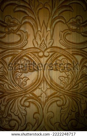 Floral Pattern Brown Vintage Wood