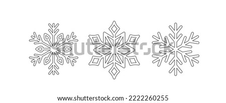 Snowflakes coloring page. Black and white snowflakes. Color me. Isolated vector illustration eps Royalty-Free Stock Photo #2222260255