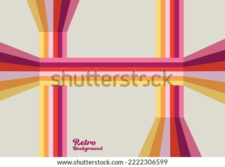 Abstract retro 1970s background with colorful striped design, vector illustration design for poster, wall art, banner graphic. computer wallpaper desktop. Vector EPS 