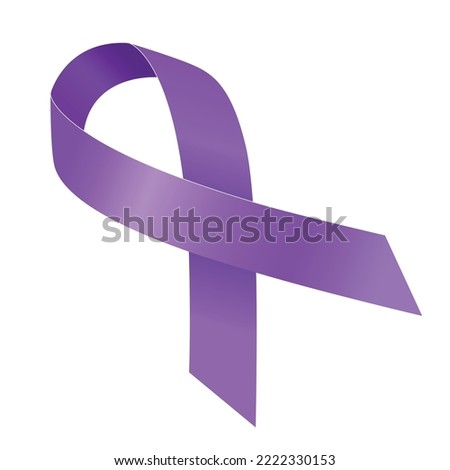 Purple Ribbon. Symbol of National Cancer Awareness Day.