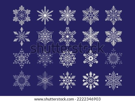 Christmas white snowflakes on the blue background. Eps 10 vector file.