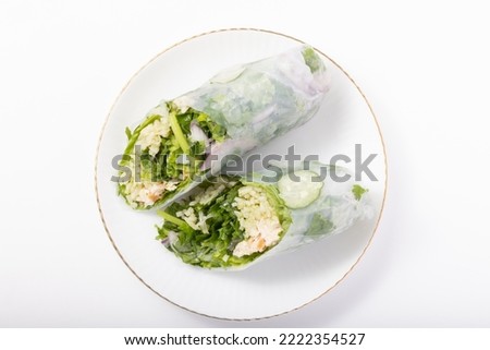 Image of coriander fresh spring rolls