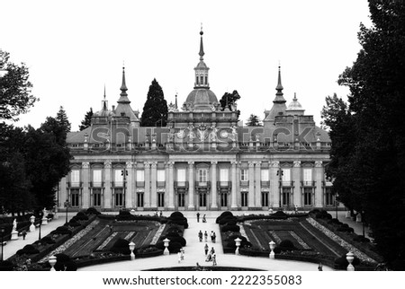 The Royal Palace of Granja de San Ildefonso in Spain, photo converted in black and white in post-production