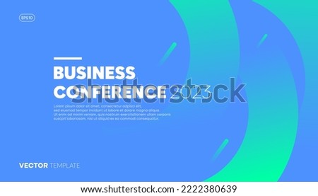 Abstract modern business conference design template with gradient color. Minimal flyer layout. Vector, 2022-2023 Royalty-Free Stock Photo #2222380639