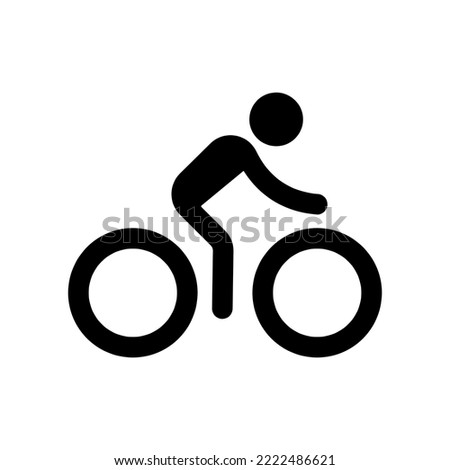 bicyclist symbol, bicycle vector flat sign, bike path, man on bicycle icon, sport black icon