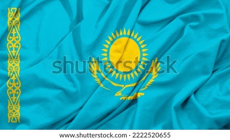 Kazakhstan National Flag Waving Images