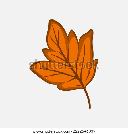 hand drawn autumn orange leaf clip art