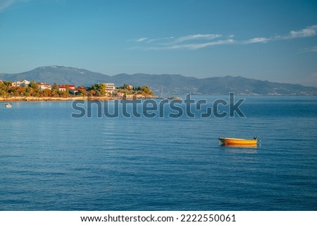 Beautiful Summer Vacation Photo. Summer Time in Croatia. Morning photo, warm soft orange morning light. Edit space