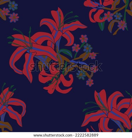 Tropical Floral seamless pattern background for fashion textiles, graphics, backgrounds and crafts