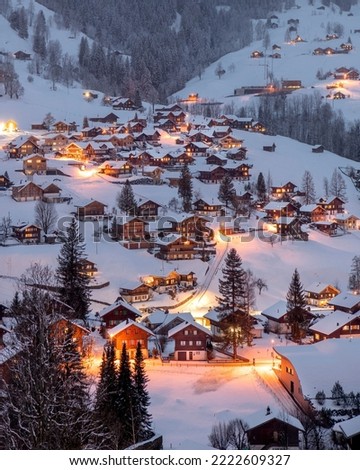 Winter wonderland in Grindelwald, Switzerland Royalty-Free Stock Photo #2222609327