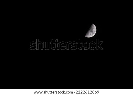 The moon on dark night background