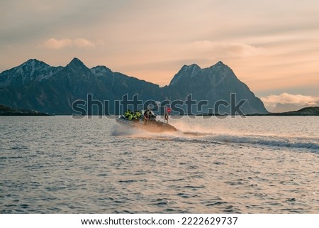 Boat safaris to explore Trollfjorden and to watch sea eagles is a popular tourist attraction in Svolvaer. During sunset or sunrise 