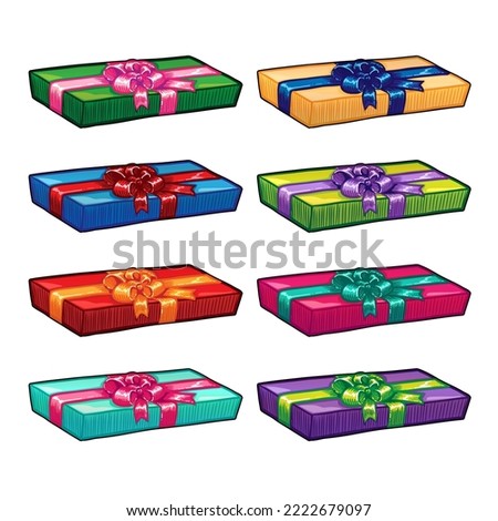 Set of gift boxes vector illustration on white background