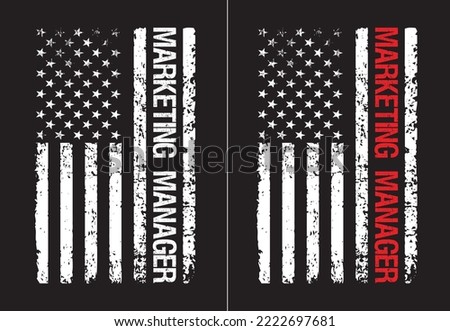 Marketing Manager With American Flag Design