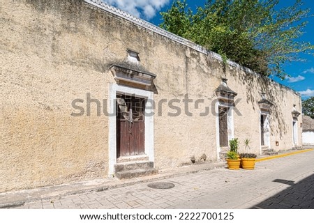 old houses in the road of the friars, Valladolid, Yucatan, Mexico