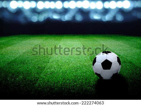 soccer field and the bright lights Royalty-Free Stock Photo #222274063