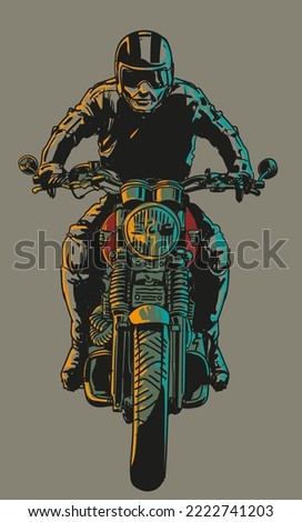 hand draw custom motorcycle vector illustration clip art