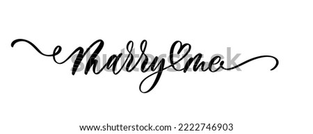 Marry me - vector calligraphic inscription with smooth lines.