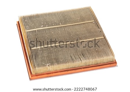 Old car air filter isolated on white background