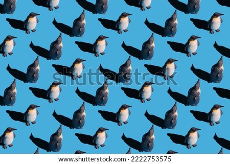 Seamless pattern with funny penguins. baby background.