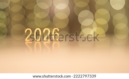 2026 - happy new year, lights on the background 