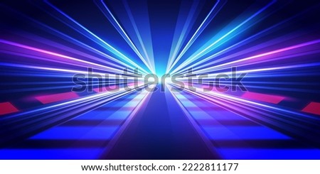 Neon Color Blurred Motion On Speedway Royalty-Free Stock Photo #2222811177
