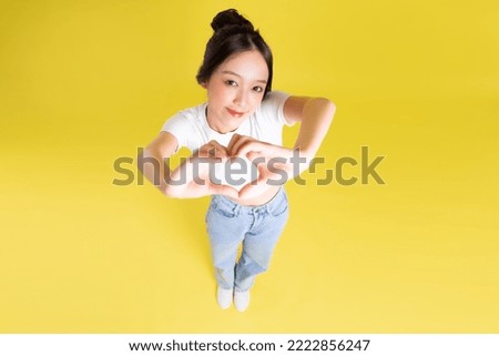 full body image of beautiful asian girl top view