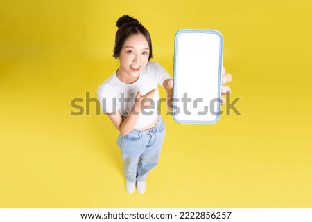 full body image of beautiful asian girl top view Royalty-Free Stock Photo #2222856257