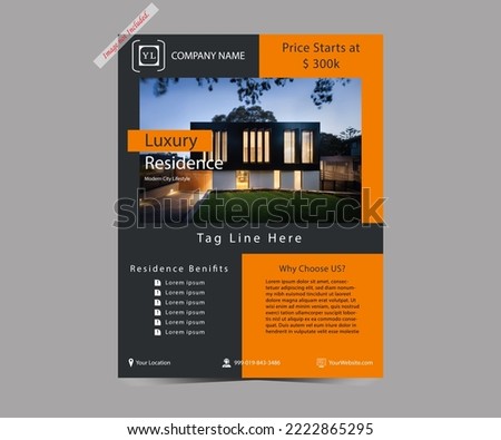 Flyer design. Corporate business report cover, brochure or flyer design. Leaflet presentation. Teal Flyer with abstract circle, round shapes background. Modern poster magazine, layout, template. A4. Royalty-Free Stock Photo #2222865295