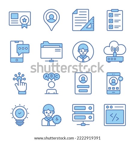 Set of user interface icons, web design, user interface, mobile, computer and other projects.