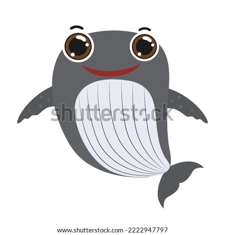 whale cartoon - cute whale fish clipart vector