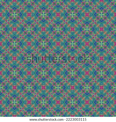 Beautiful abstract blue floral fabric ethnic seamless pattern background, illustration textile ornament wallpaper.