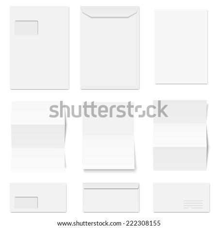 vector - collection of envelopes and writing paper Royalty-Free Stock Photo #222308155