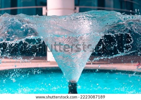 High-speed photograph of water flowing in a pond