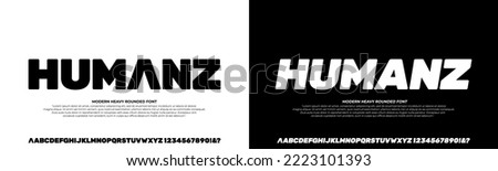 Modern Heavy Bold Rounded Font. Uppercase Number and Symbol. Design vector illustration Royalty-Free Stock Photo #2223101393