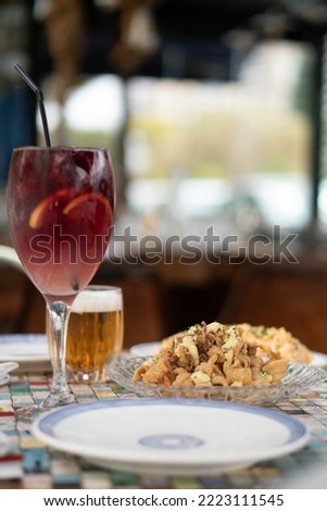 MADRID, SPAIN - JUNE 2020: Photograph of a fusion cuisine restaurant in Madrid city center.