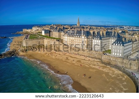 Aerial View of the Vacation City of Saint Malo, France Royalty-Free Stock Photo #2223120643